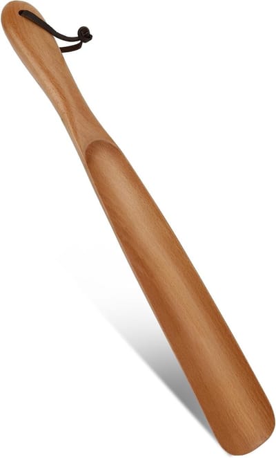 Houten Schoenlepel met Lange Handgreep van 40 cm - Ideaal voor Dames, Heren en Senioren, Perfect voor Comfortabel Aantrekken van Schoenen