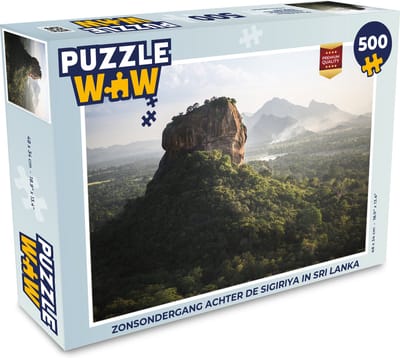 Puzzel Zonsondergang achter de Sigiriya in Sri Lanka - Legpuzzel - Puzzel 500 stukjes