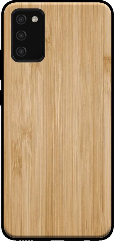 Smartphonica Telefoonhoesje voor Samsung Galaxy A02s met houten look - backcover bamboo kunsthout hoesje - Bruin geschikt voor Samsung Galaxy A02s