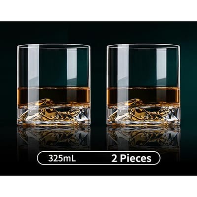 Japanse Stijl 3D IJsberg Whiskyglas IJsberg Old Fashioned Wijnglazen Likeur Beker Berg Whiskey Tumbler Gratis Onderzetter 325ml black