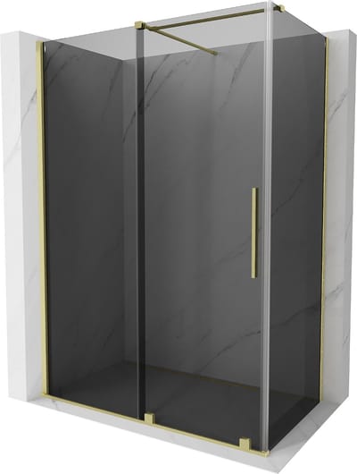 Mexen Velar schuifdouchecabine 160 x 90 , grafiet, geborsteld goud - 871-160-090-41-55