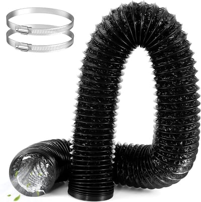 Afvoerslang - Flexibele buis - Ventilatie en afvoer - Geluidsisolerend materiaal - 100 mm x 3 m - Zwart
