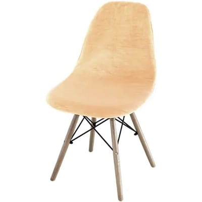 Fluwelen Stoelhoes Zilvervos Fluweel Eetkamerstoelhoes Zonder Armleuningen Effen Kleur Shell Huis Eames Geschikte Stoelhoes 1 Piece