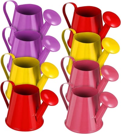 Kleine Gieters - Waterkannen Decoratief - Kinderspel Buiten - Set van 12 stuks - 7 cm Hoog - Diverse kleuren