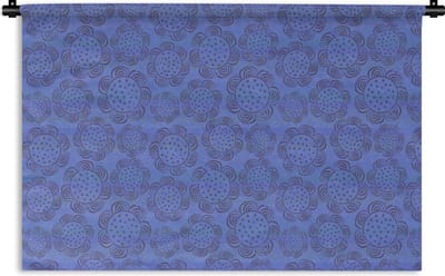 Wandkleed - Wanddoek - Bloemen - Patronen - Blauw - 180x120 cm - Wandtapijt