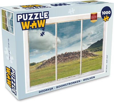 Puzzel Doorkijk - Boomstronken - Wolken - Legpuzzel - Puzzel 1000 stukjes volwassenen