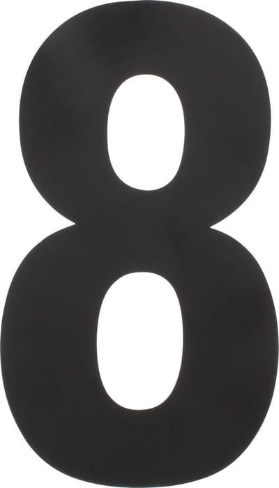 Intersteel Huisnummer 8 XL hoogte 30 cm rvs/mat zwart