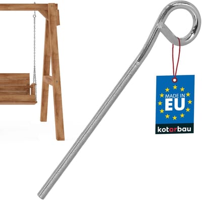 KOTARBAU® Schommelhaak, Verzinkt Staal, 210 mm, Zilver, M8, Veiligheidsschommelhaken, Schommelhaak met Schroefdraad, Sterk Belastbaar, Eenvoudige Montage
