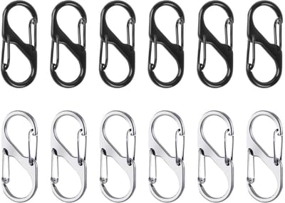 Dailygoods- Ritssluitinghanger 12 Stuks - Anti-diefstal - Rugzakslot - Karabijnhaak/S-vorm - Clipbevestiging - Dubbel Ontwerp - Ritssluitingclip