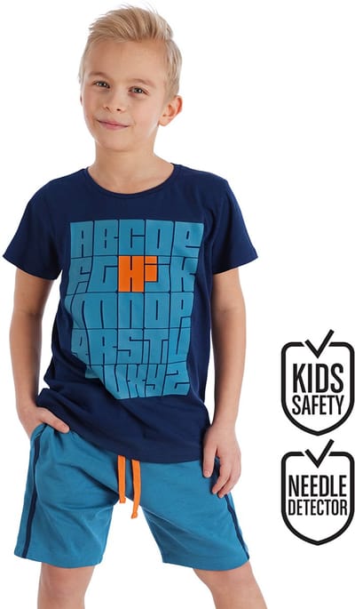 MSHB&G MS-21Y2-036 Marineblauw Jongens T-shirt Met Alfabetprint 104