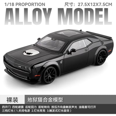 1:18 Dodge Challenger Srt Redeye Hellcat Musle Sportauto Legering Metaal Diecast Model Auto Geluid En Licht Pull Back Kinderspeelgoed