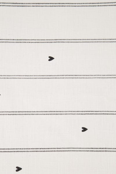 Zusss Set Van 2 Placemats Strepen / Hartjes 100% Katoen Zand / Antracietgrijs