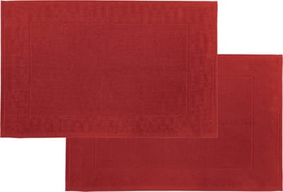 Tiseco Home Studio - Badmat DELUX - SET/2 - 100% katoen - 750 g/m² - superzacht en zeer absorberend - Rechthoek - 50x80 cm - Rood
