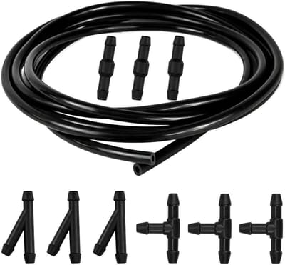 Ruitensproeierslang Set - Slang Connectoren Kit - Auto Onderhoud - Universele Toepassing - 3 Meter - Zwart