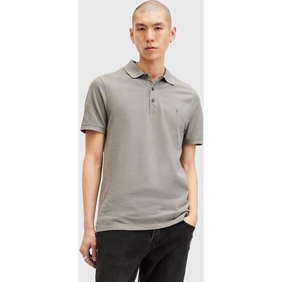 AllSaints Reform Ss Polo Radio Grey Maat: S | Poloshirts Outlet | Heren | Grijs