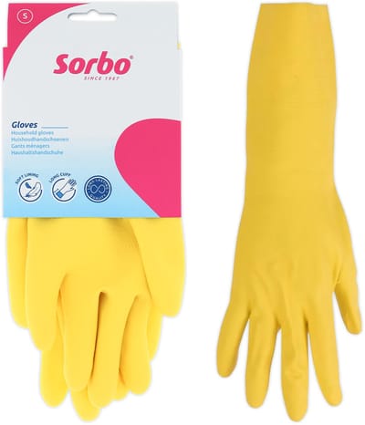 Sorbo Huishoudhandschoenen Strong - Maat S - Schoonmaakhandschoenen met Antislip en Lang Manchet
