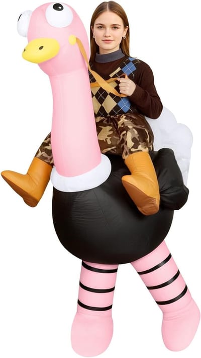 Opblaasbaar Struisvogel Kostuum voor Volwassenen, Perfect voor Feestjes, Carnaval, Halloween en Verjaardagen