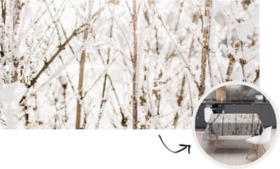 Tafelkleed - Tafellaken - 260x130 cm - Winter - Takken - IJs - Binnen en Buiten
