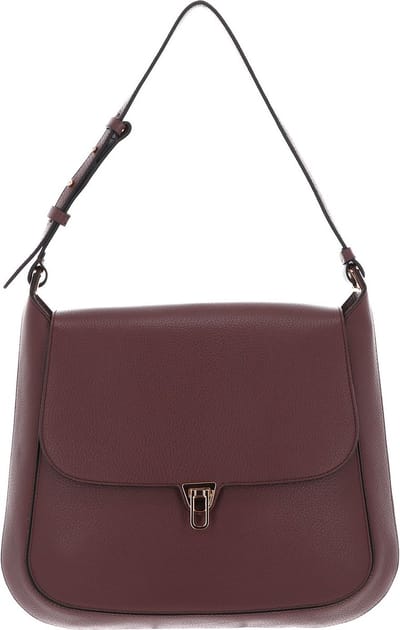 COCCINELLE Leren Handtas Schoudertas Cristhy Handbag Carruba Bruine