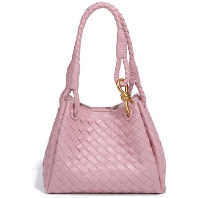 Veelzijdige Geweven Emmer Tas, Handgedragen Parachute, Crossbody Dames Tas, Tweedelige Set, Moeder en Kind Enkele Schouder Onderarm Tas gray