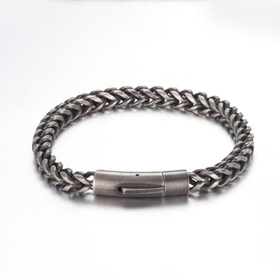 Niche mode armband retro titanium staal veergesp armband heren sieraden cadeau gray