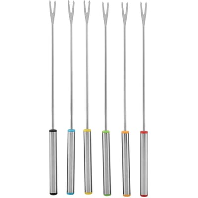 Lot de 6 fourchettes à fondue en acier inoxydable pour chocolat, fromage, dessert, ustensiles de cuisine
