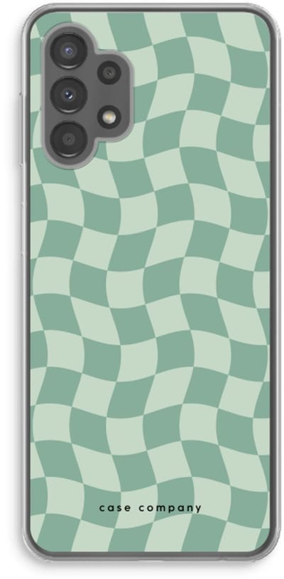 Case Company® - Hoesje geschikt voor Samsung Galaxy A13 4G hoesje - Grid Groen - Soft Cover Telefoonhoesje - Bescherming aan alle Kanten en Schermrand