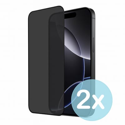 Privacy Screenprotector Geschikt voor iPhone 16 Pro Max – Anti-Gluren – Krasbestendig Gehard Glas 9H – Volledige Dekking – 2-Pack – FuturiQ