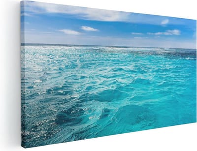 Artaza Canvas Schilderij Zee - 40x20 cm - Klein - Wanddecoratie Zee - Muurdecoratie Turquoise Water - Schilderijen Op Canvas