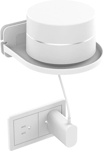 BukkitBow - Universele Wandhouder - Muurbevestiging voor Elektronica Accessoires - Geschikt voor oa Apple TV, Sonos, Google Home, Google Nest, Deco Retour / Modem - Wit