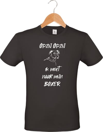 mijncadeautje - T-shirt unisex - zwart - Opzij Opzij ik moet naar mijn : Boxer - maat S