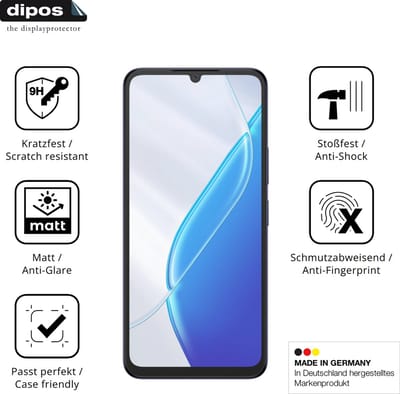 dipos – 2x Matte Pantserfolie geschikt voor Itel Zeno 200 | 9H Screenprotector
