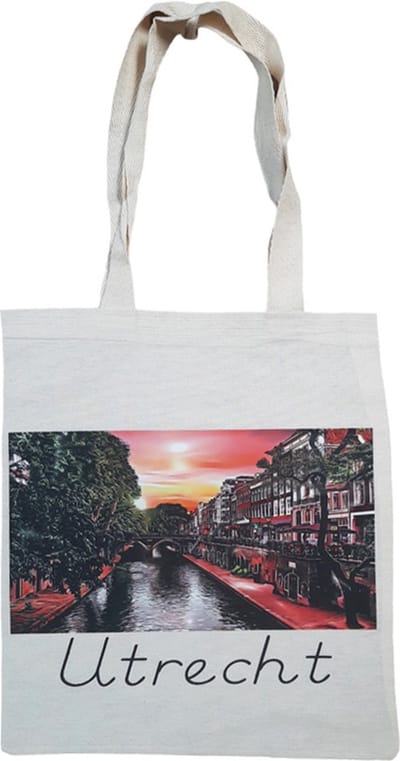 Canvas tas Utrecht gracht - katoenen tas - schoudertas dames - tassen dames - schoudertassen
