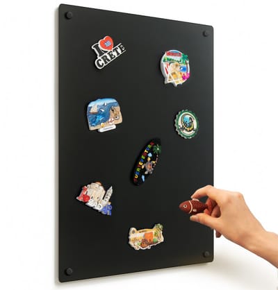 Tulup Magneetbord Voor Vakantiemagneten - Magnetisch Bord Van Metaal - 40x60 cm - Metalen Bord Voor Magneten - Minimalistisch Magnetisch Wandbord - Modern Metalen Wandbord - Magnetisch Ophangbord Voor Souvenirs