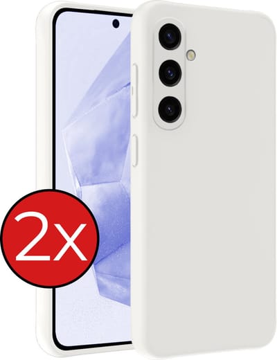 Hoesje - 2 Stuks - Geschikt voor Samsung Galaxy A35 - Sterk & Shockproof - Telefoonhoes - Back Cover - Case Siliconen - Telefoon Hoes - Wit
