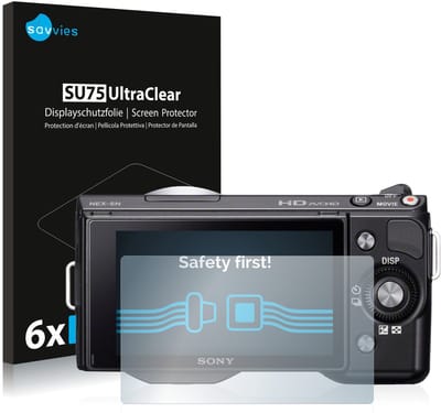 Savvies - Screenprotector voor Sony Alpha NEX-5 - Folie Beschermfolie transparant 6 Stuks