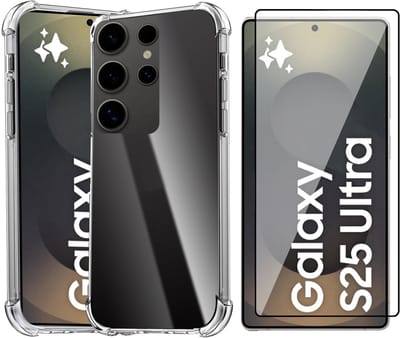 Hoesje geschikt voor Samsung Galaxy S25 Ultra - Screenprotector Glas - Shockproof Transparant