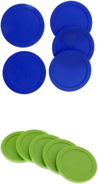 Air Hockey Pucks - Vervangende Schijven - Tafelspel Spelen - Duurzaam Plastic - 10 Stuks - Blauw Groen