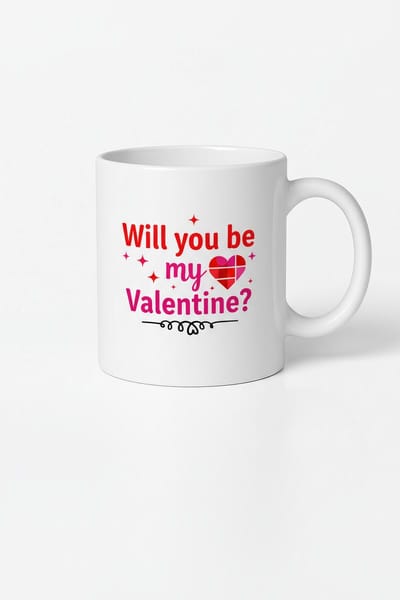 Valentijnsdag Mok 'Will you be my Valentine?' - Romantisch Liefdes Cadeau