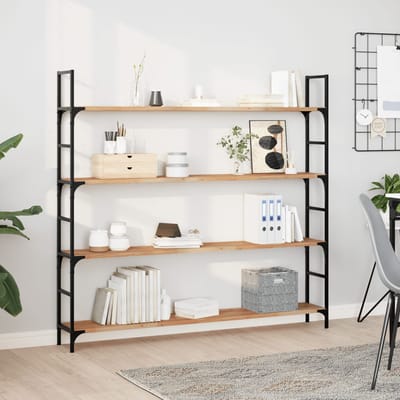 vidaXL - Wandschappen - 4 - st - zwevend - olieafwerking - 120x20x2 - cm - acaciahout