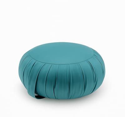 Zafu meditatiekussen rond 35 cm – hard & stevig kapok – yoga kussen / meditatiekussen – Ocean blauw – met draaglus