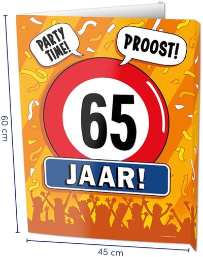 Window signs - 65 jaar