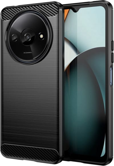 Hoesje geschikt voor Xiaomi Redmi A3/A3x - Techsuit Carbon Silicone Back Cover - Zwart