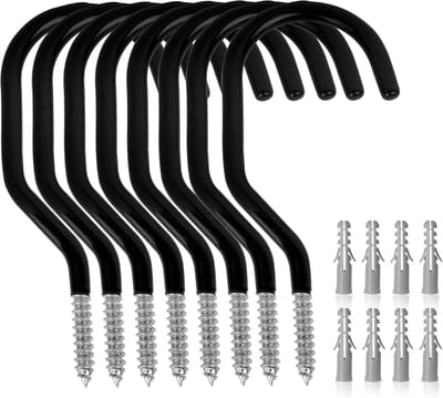 Ophanghaken - zware fietshaken - laadvermogen 100 lbs - 6 inch - opberghaak - 8-pack