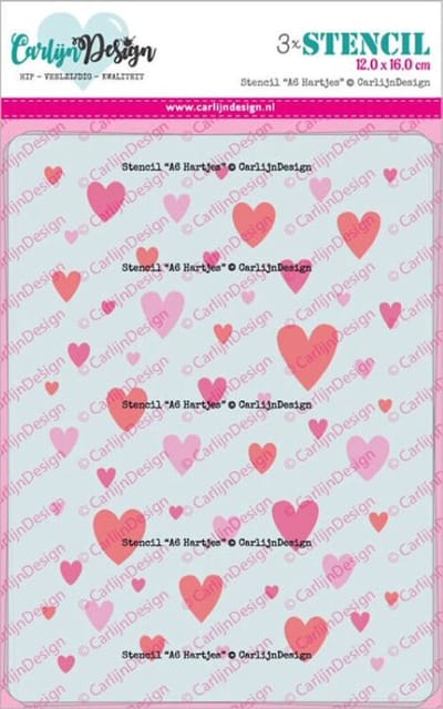 CarlijnDesign stencil A6 Hartjes
