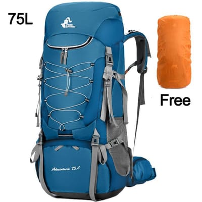 75L Kampeerrugzak Reissporttas Met Regenhoes Klimmen Bergbeklimmen Trekking Outdoor Rugzak Wandelzak Schouder Mannen blue