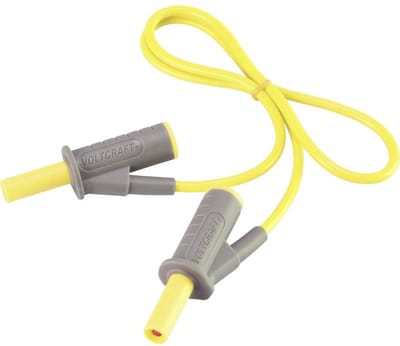 VOLTCRAFT MSB-501 Veiligheidsmeetsnoer Banaanstekker 4 mm Banaanstekker 4 mm 0.50 m Geel 1 stuk(s)