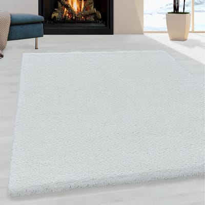 Flycarpets Luna Vloerkleed - 80x150cm - Wit - Hoogpolig