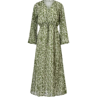 Smashed Lemon Abstracte jurk in army en sand |