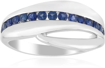Cavill - Zilveren Ring - 925 Sterling Zilver Rhodium - 15 Blauwe Toermalijn 0,51 ct - Bezel Zetting - Elegante Damesring
